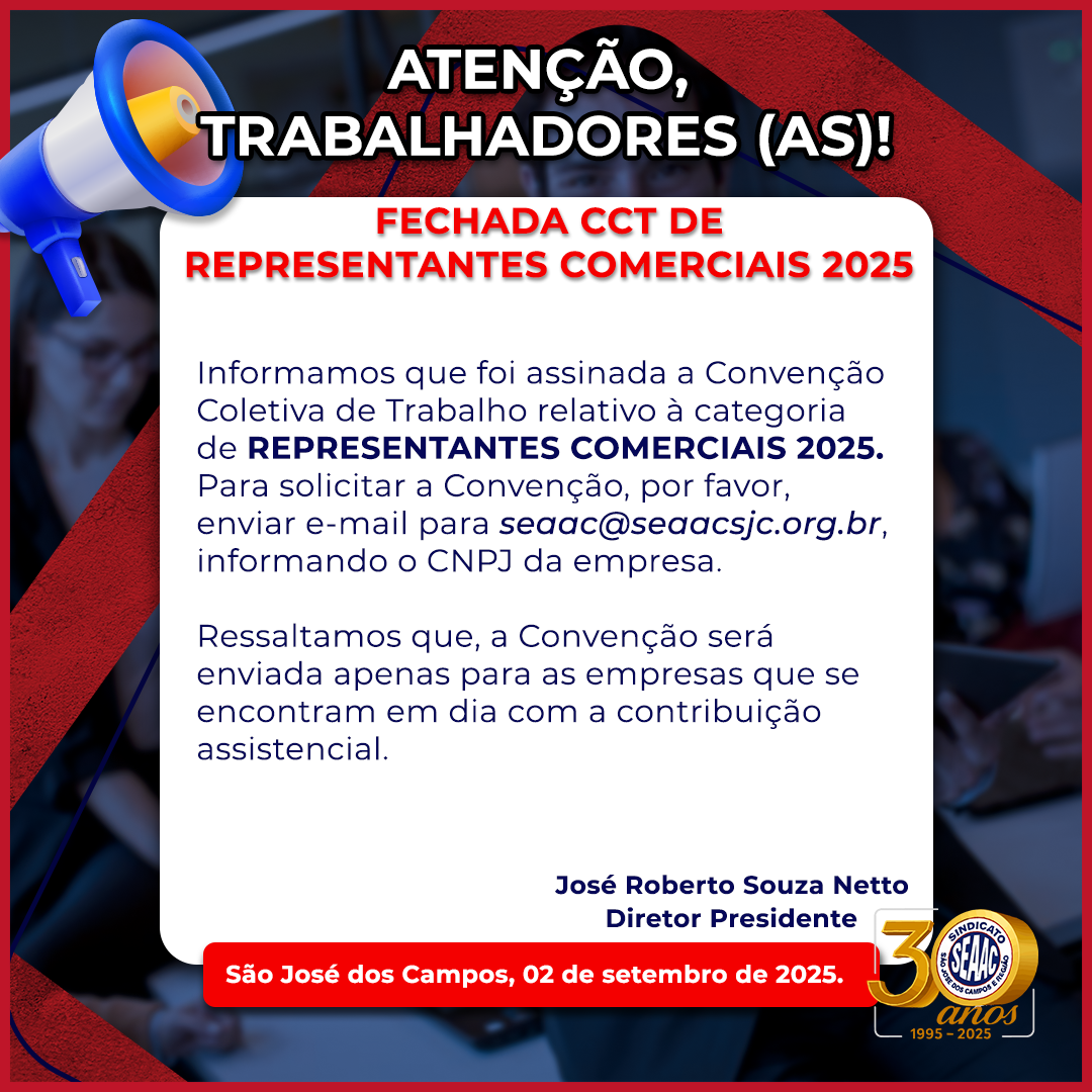 CCT DE REPRESENTANTES COMERCIAIS 2025