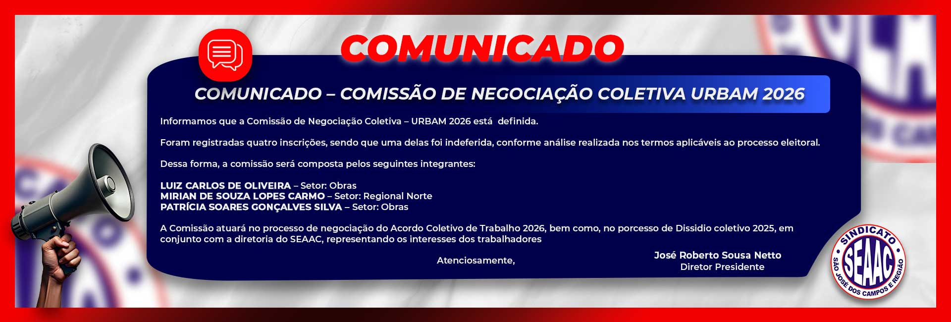 COMISSÃO DE NEGOCIAÇÃO COLETIVA URBAM 2026
